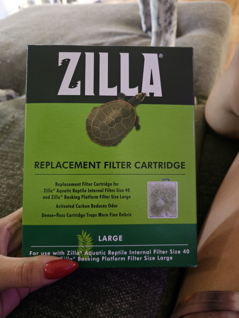 Zilla 40 Gallon Reptile Filter  With 2 Replacement Filter Cartridges- Large